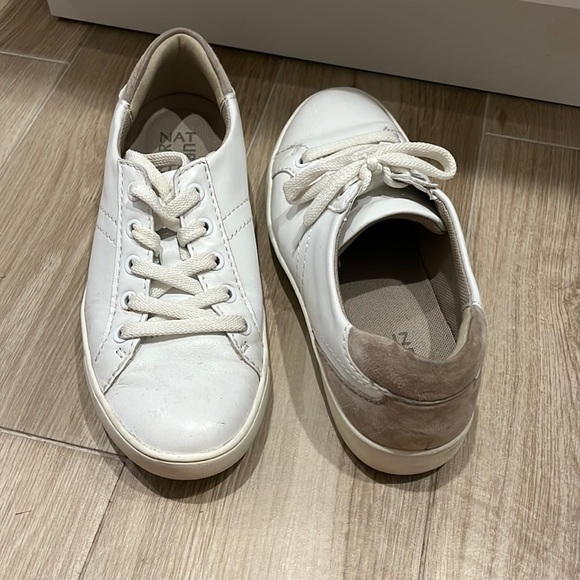 Naturalizer White and Tan Women's Sneakers - Picture 1 of 4